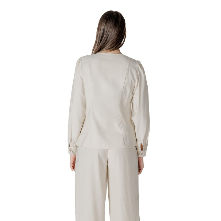 Vila Clothes Cream Viscose Top