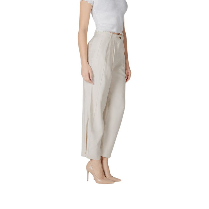 Vila Clothes Cream Viscose Pant
