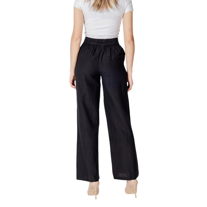 Vila Clothes Black Viscose Pant
