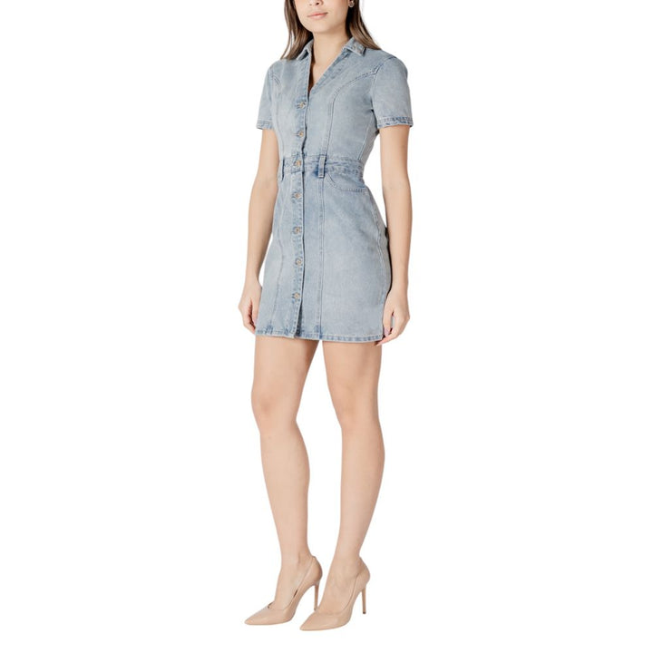 Morgan De Toi Blue Cotton Midi