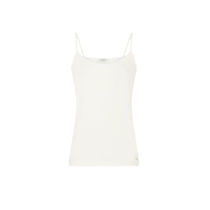 Morgan De Toi Cream Cotton Tank Top