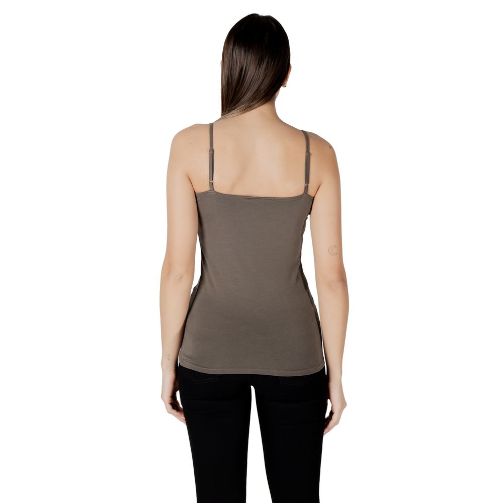 Morgan De Toi Green Cotton Tank Top