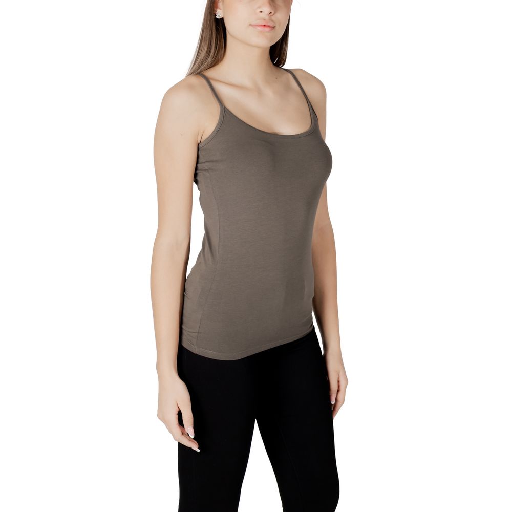 Morgan De Toi Green Cotton Tank Top