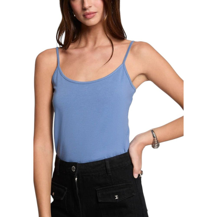 Morgan De Toi Blue Cotton Tank Top