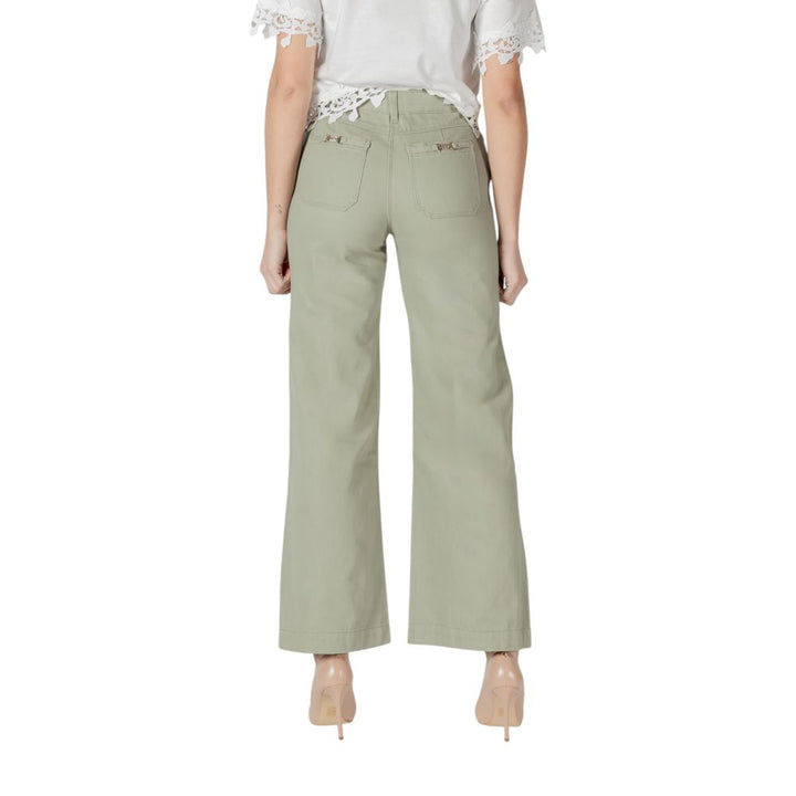Morgan De Toi Green Cotton Relaxed Fit Jean