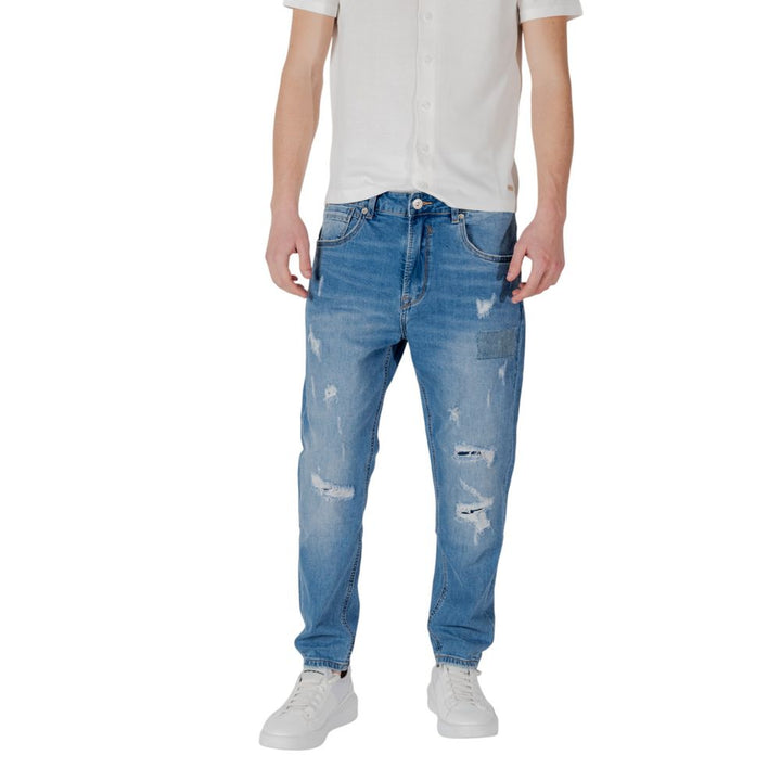 Gianni Lupo Blue Cotton Relaxed Fit Jean
