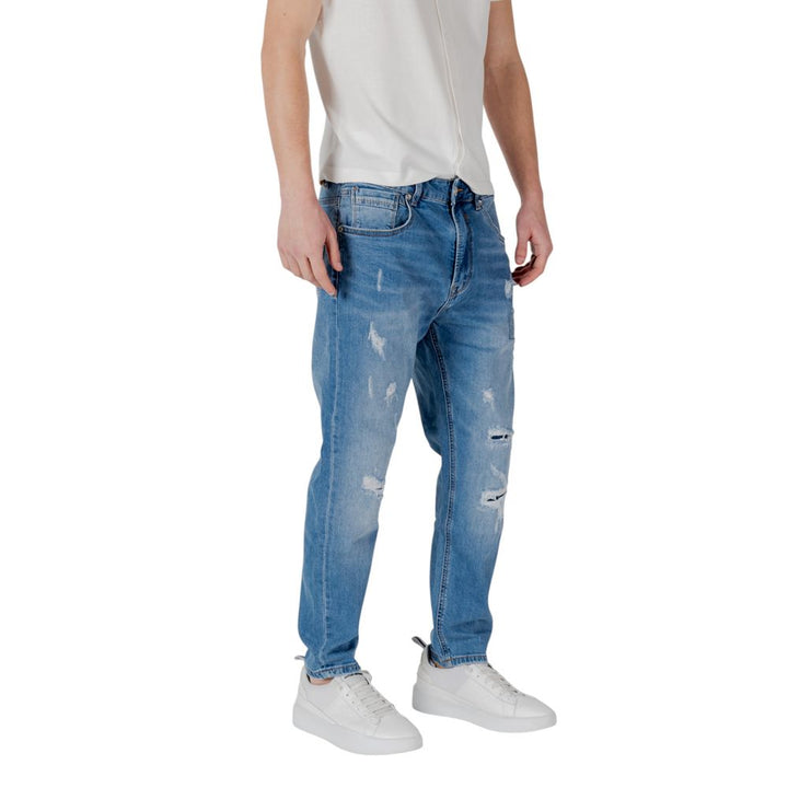 Gianni Lupo Blue Cotton Relaxed Fit Jean