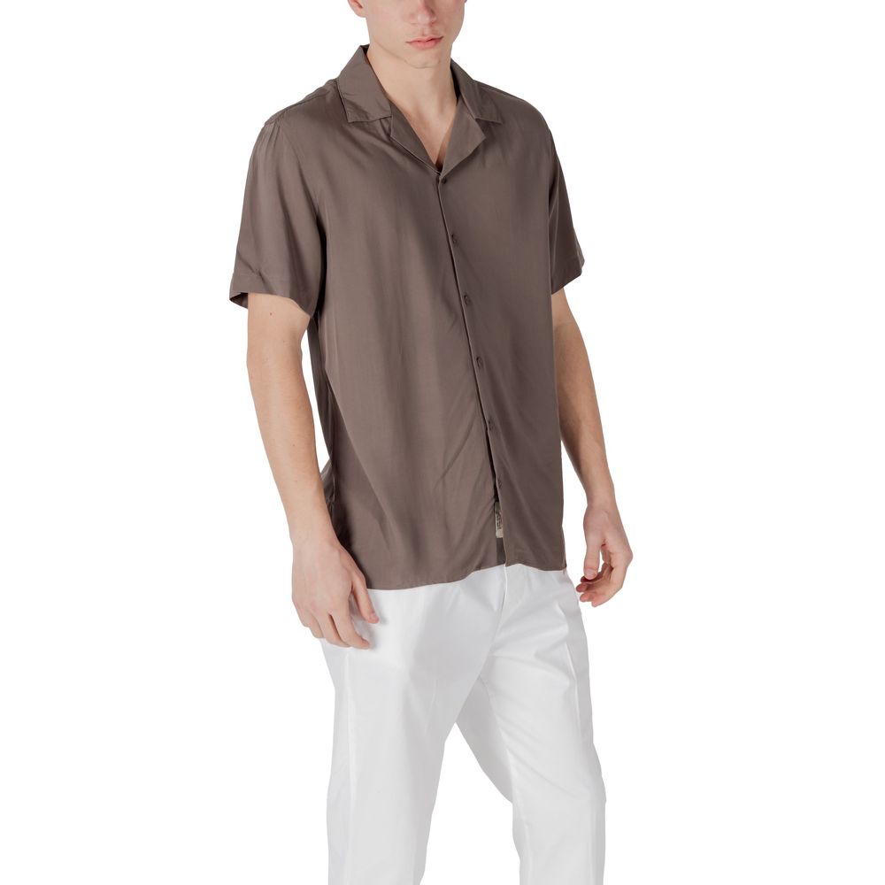 Gianni Lupo Brown Viscose Shortsleeve