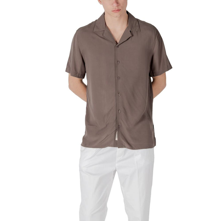 Gianni Lupo Brown Viscose Shortsleeve