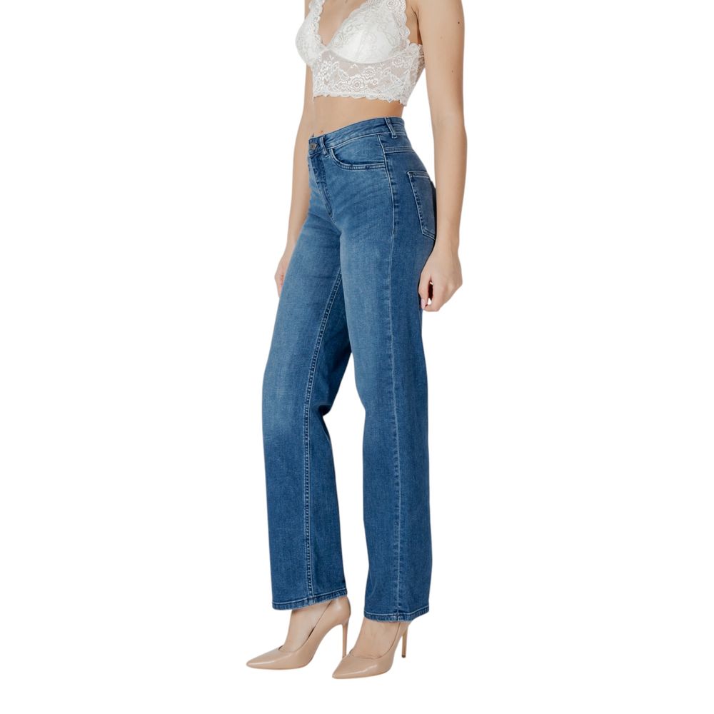 ICHI Blue Cotton Relaxed Fit Jean