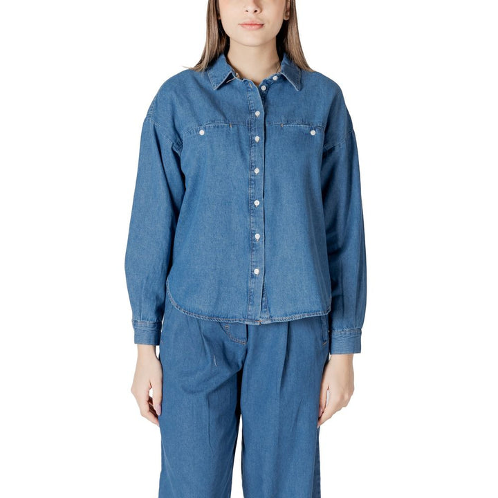 ICHI Blue Cotton Shirt