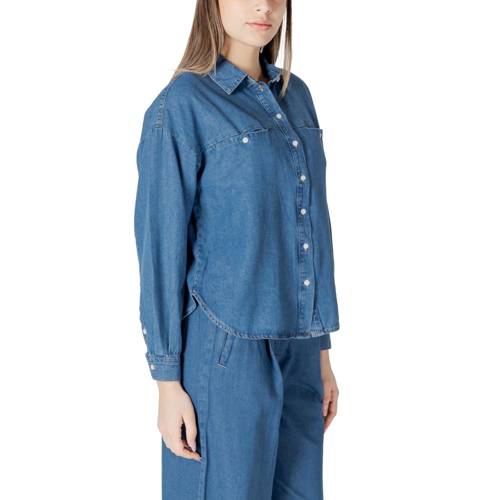 ICHI Blue Cotton Shirt
