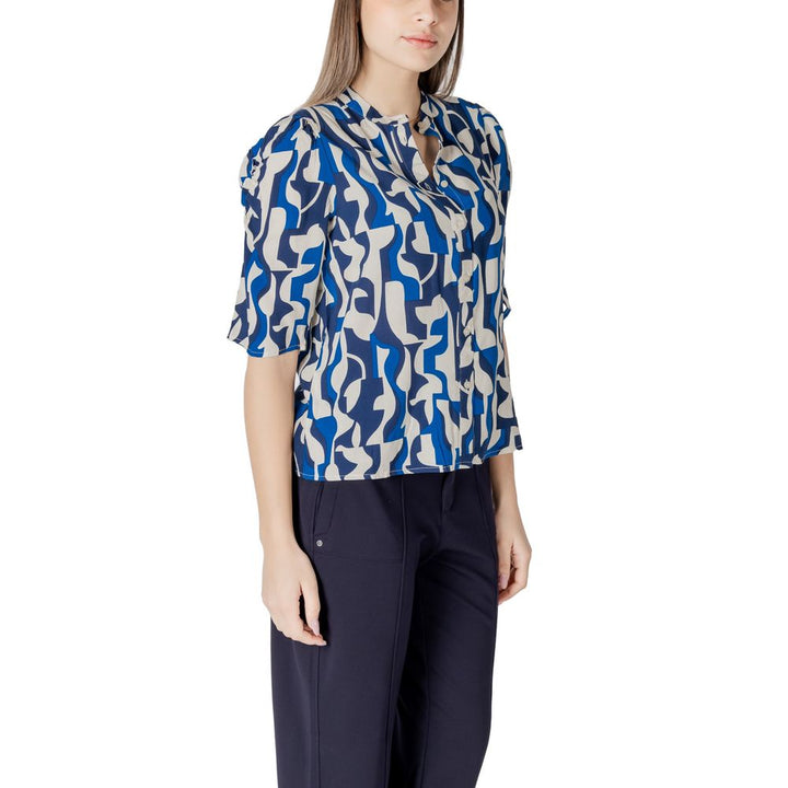 ICHI Blue Viscose Blouse