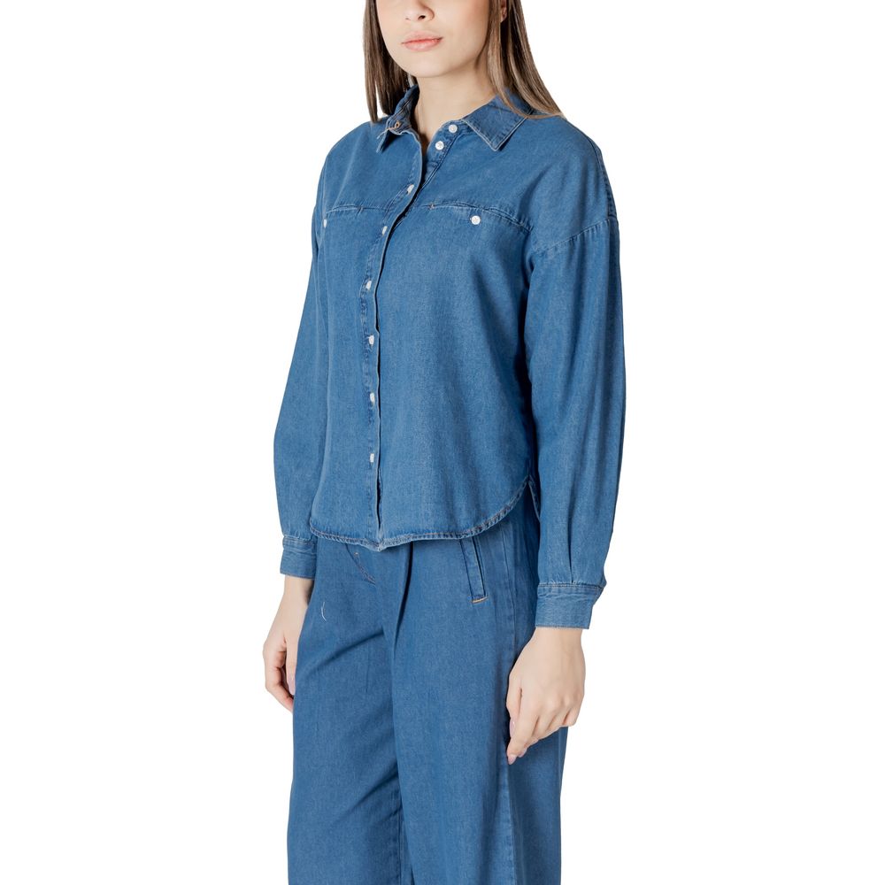 ICHI Blue Cotton Shirt