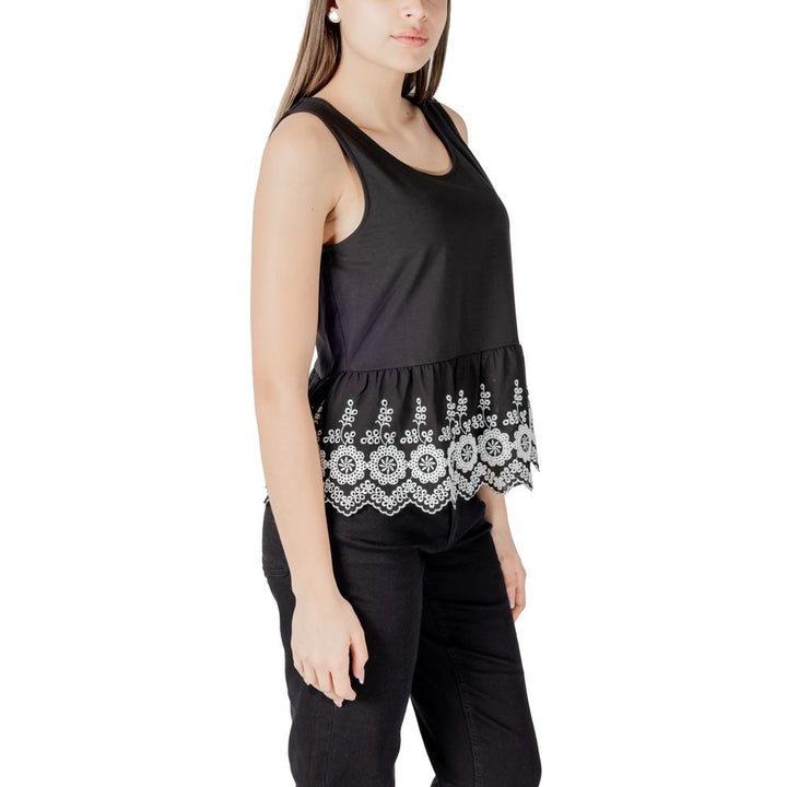 ICHI Black Cotton Tank Top