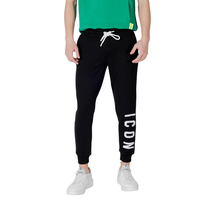 Icon Black Cotton Joggers Workout Pant