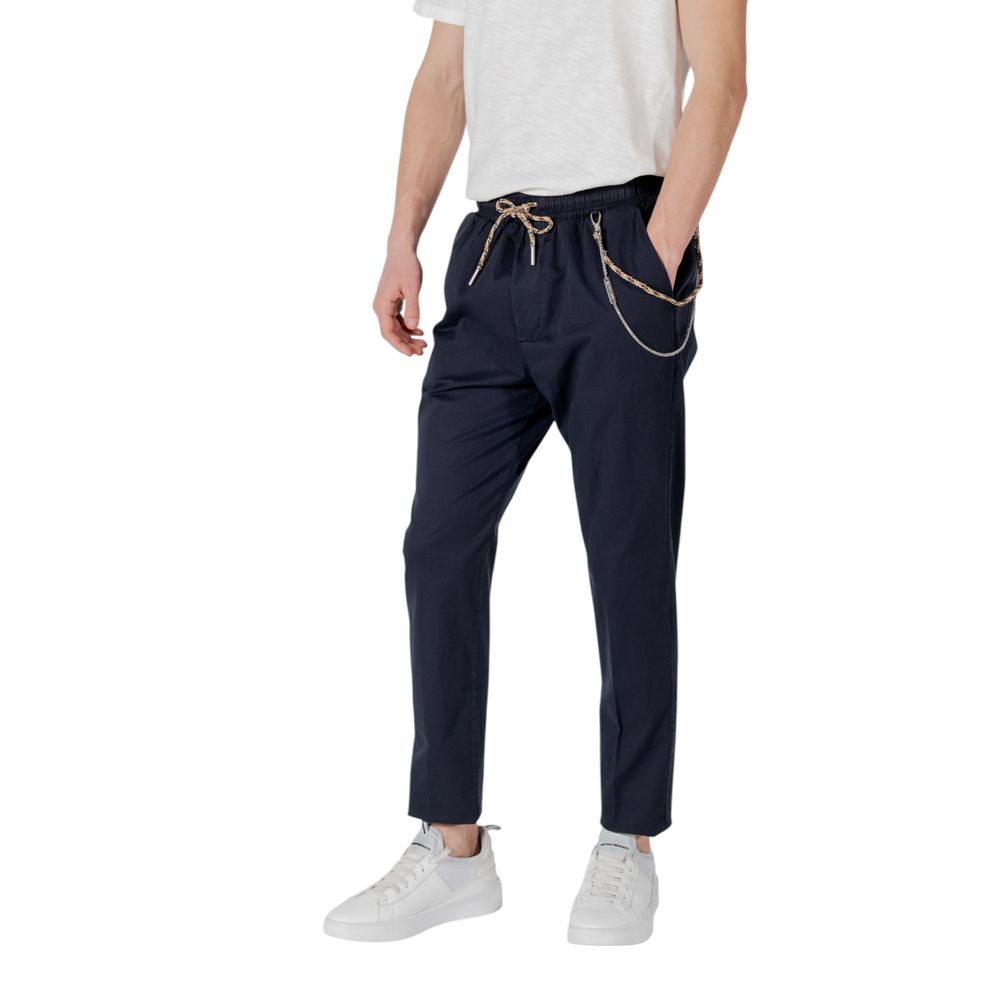Gianni Lupo Blue Cotton Pant