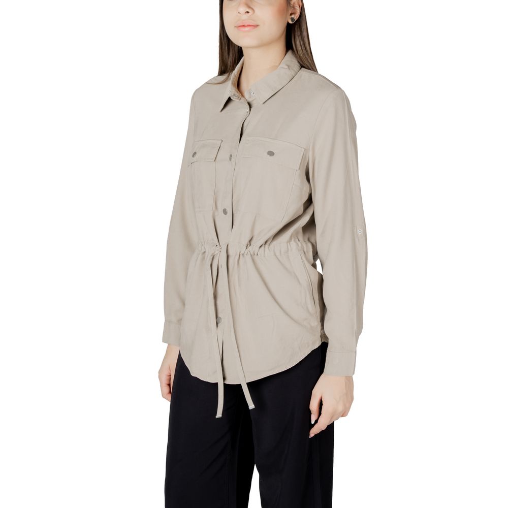 Only Beige Viscose Shirt