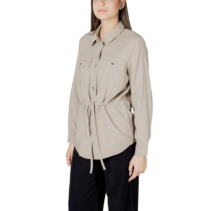 Only Beige Viscose Shirt