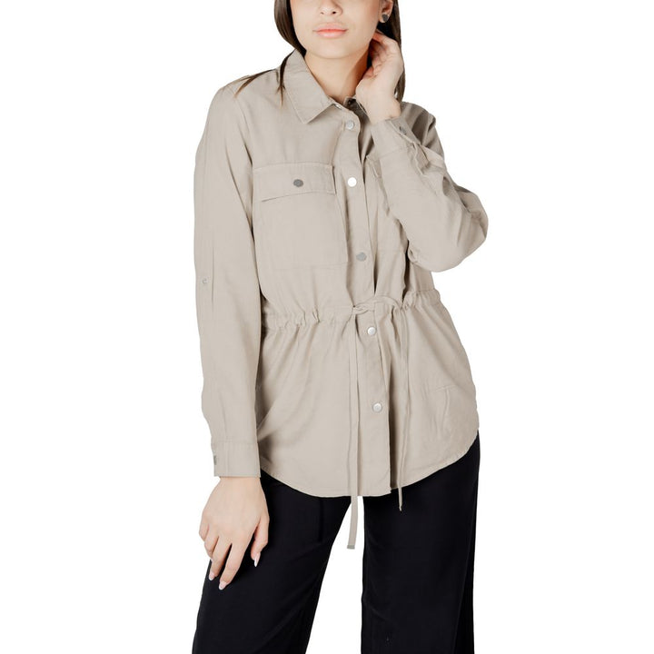 Only Beige Viscose Shirt
