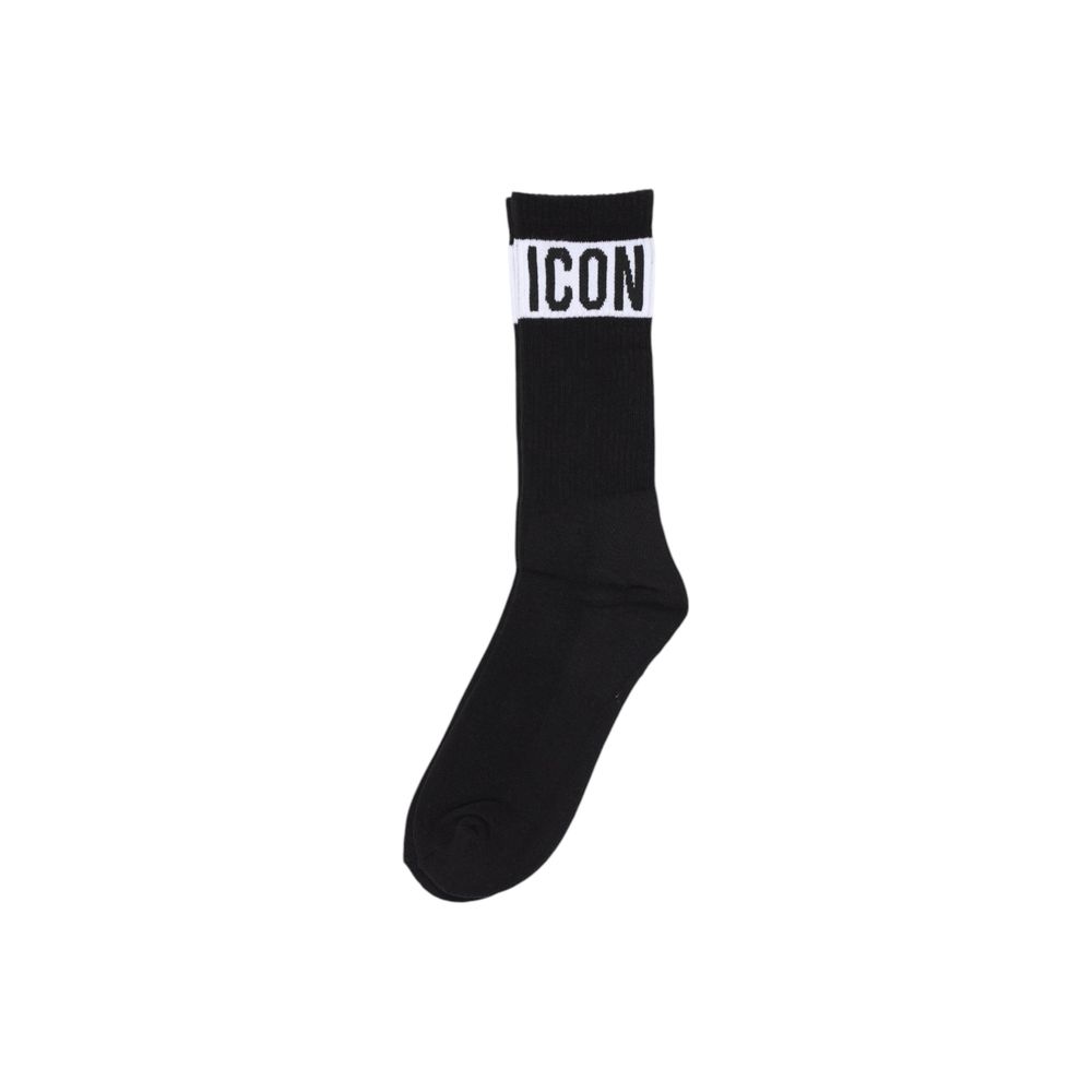 Icon Black Cotton Sock