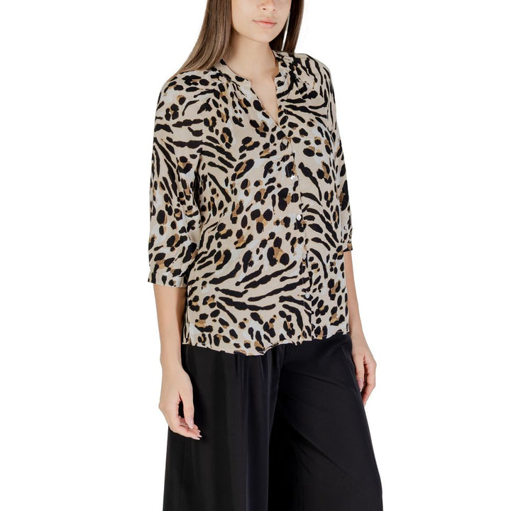 ICHI Beige Viscose Shirt