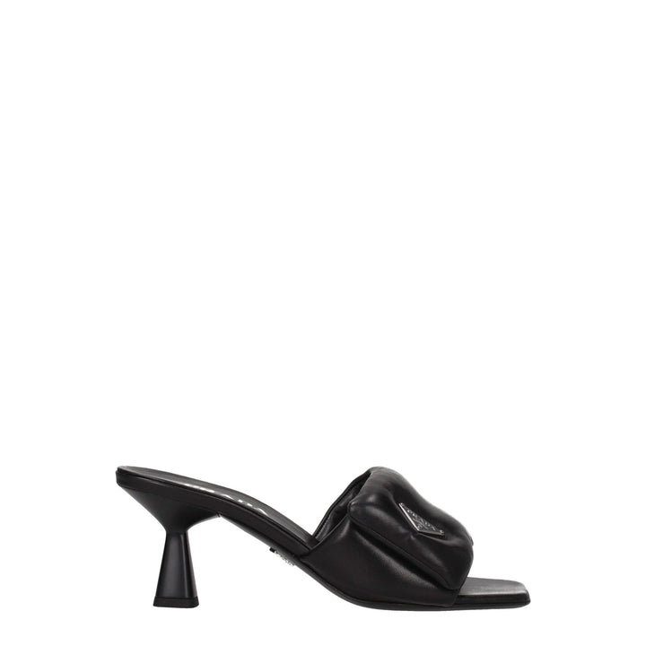 Prada Black Leather Platforms