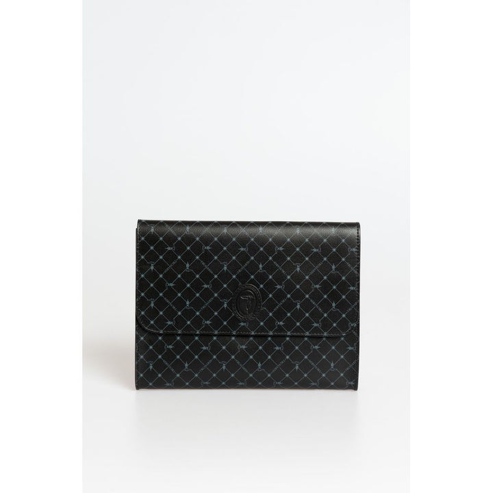 Trussardi Black Polyester Clutch Bag