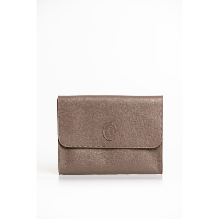 Trussardi Brown Polyester Clutch Bag