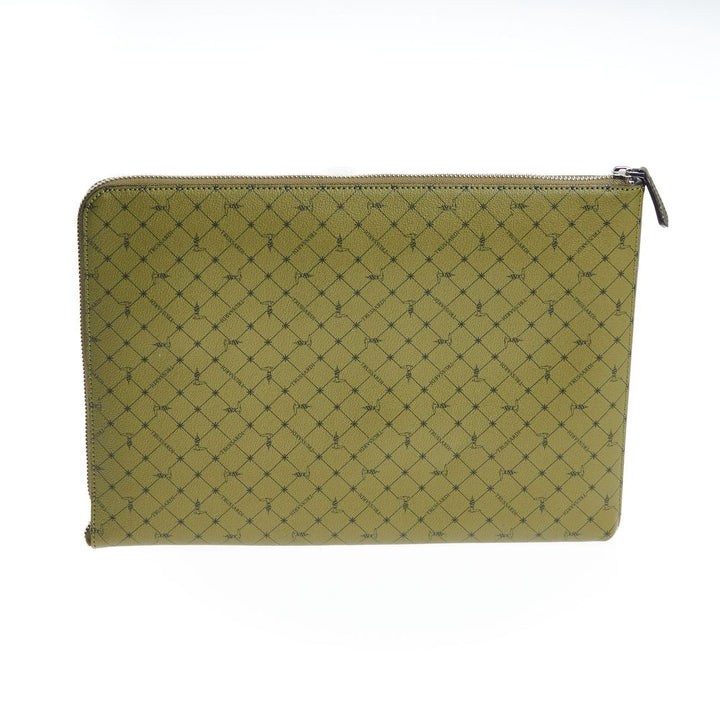 Trussardi Green Leather Clutch Bag