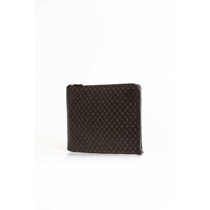 Trussardi Black Leather Clutch Bag
