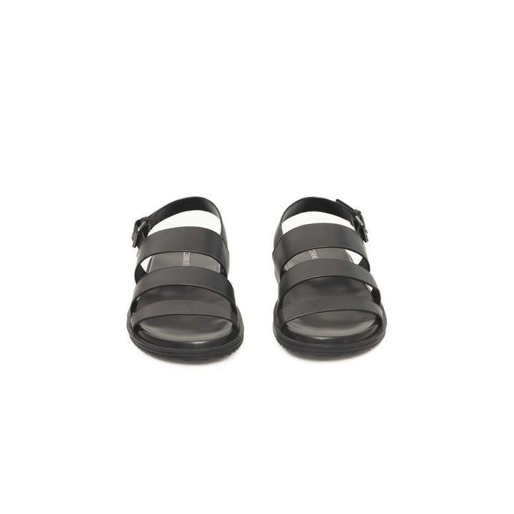 Cerruti 1881 Black Leather Men Sandal