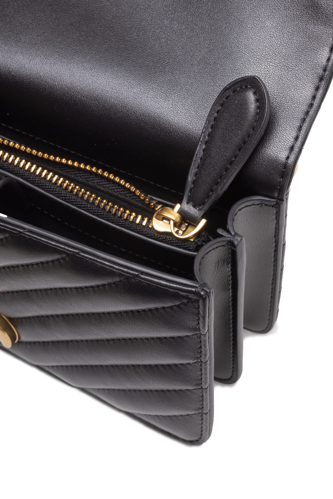 PINKO Black Mini Love Bag One Chevron