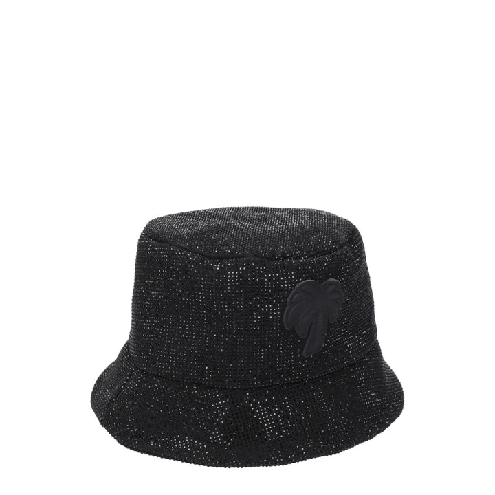 Palm Angels Black Cotton Bucket Hats