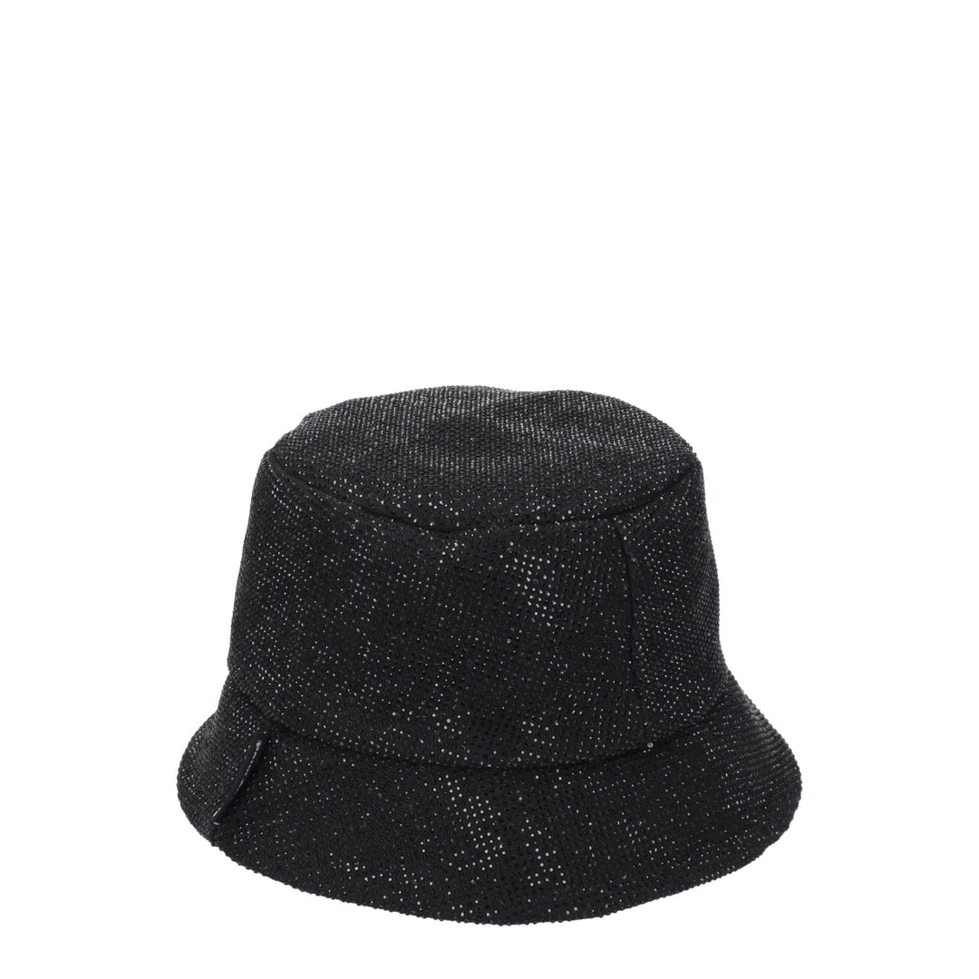 Palm Angels Black Cotton Bucket Hats