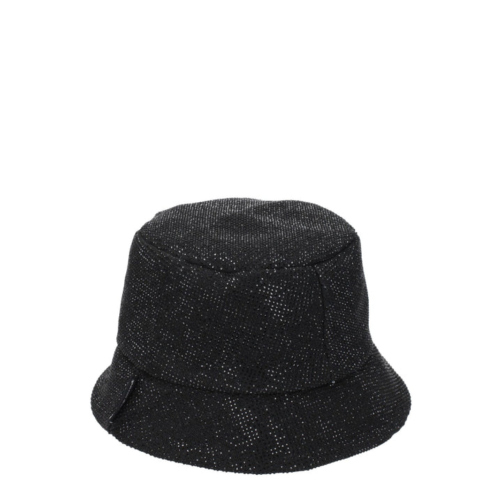 Palm Angels Black Cotton Bucket Hats
