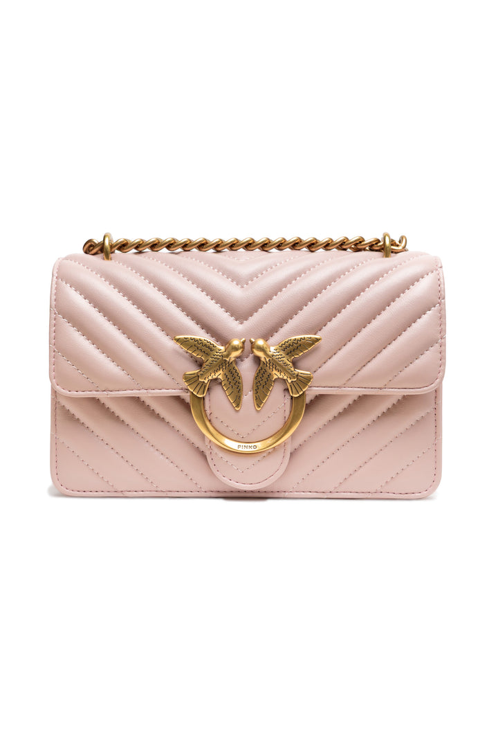 PINKO Powder Pink Mini Love Bag One Chevron