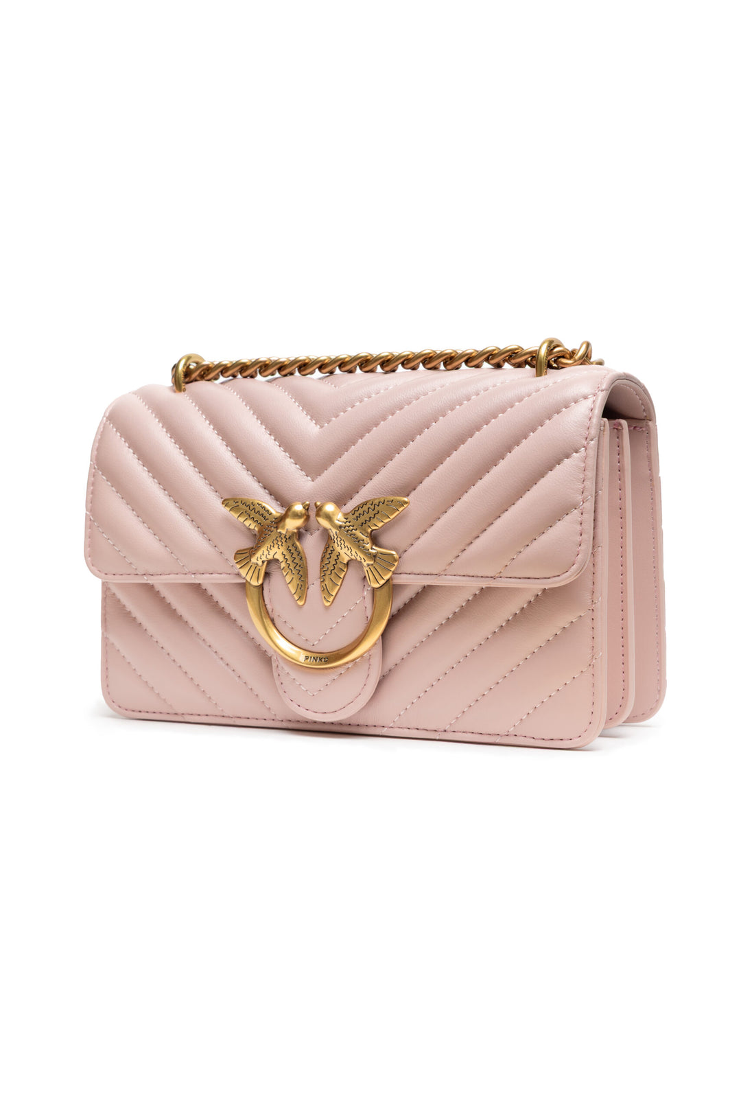PINKO Powder Pink Mini Love Bag One Chevron