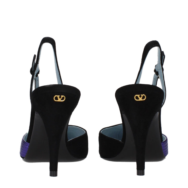 Valentino Garavani Black Leather High Heel Pumps