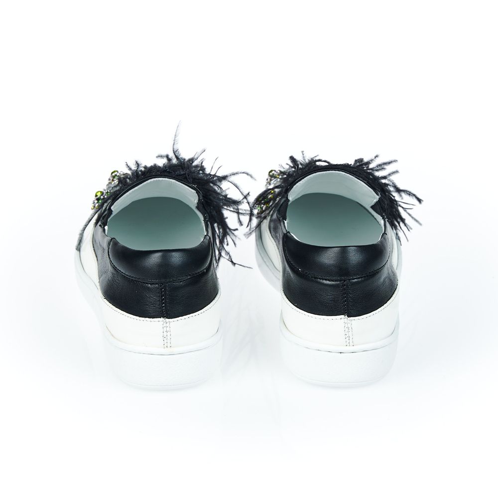 Mr&Mrs Italy Black And White Bovine Leather Shoe