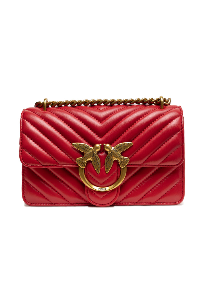 PINKO Red Mini Love Bag One Chevron