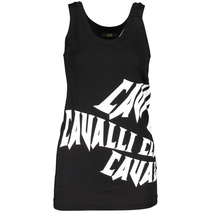 Cavalli Class Black Cotton Tank Top