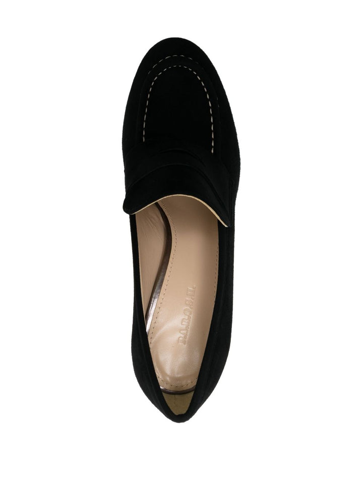PAROSH penny-slot 115mm suede platform sandals-3