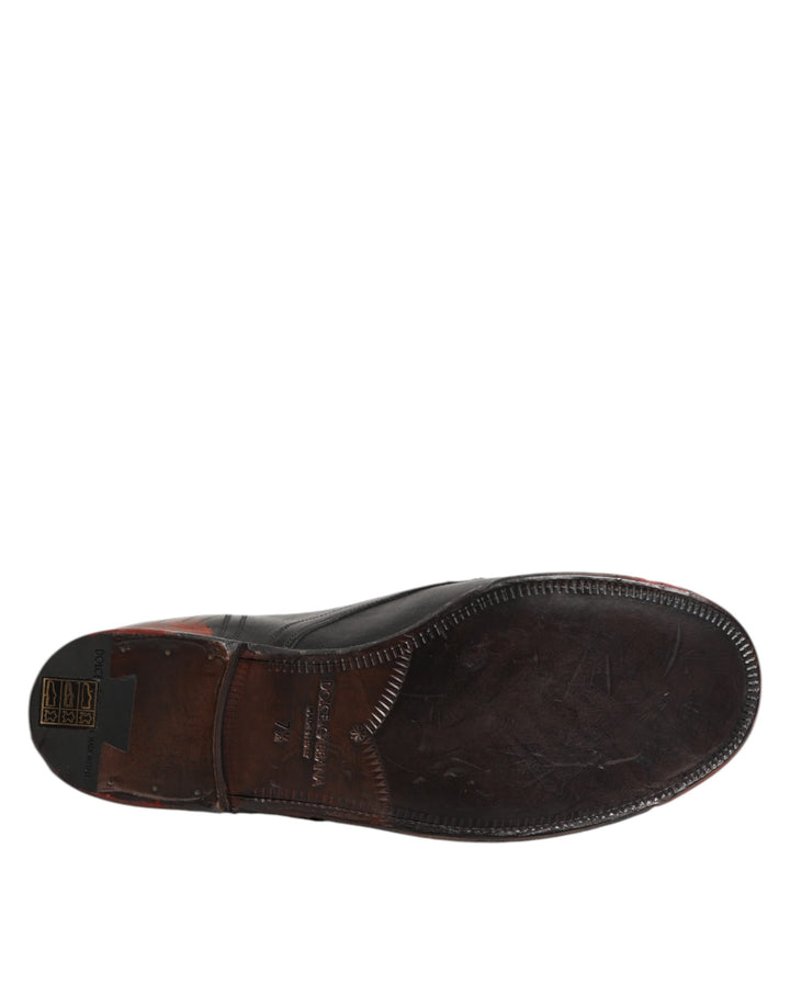 Dolce & Gabbana Black Red Lace Up Short Ankle Boot Shoes