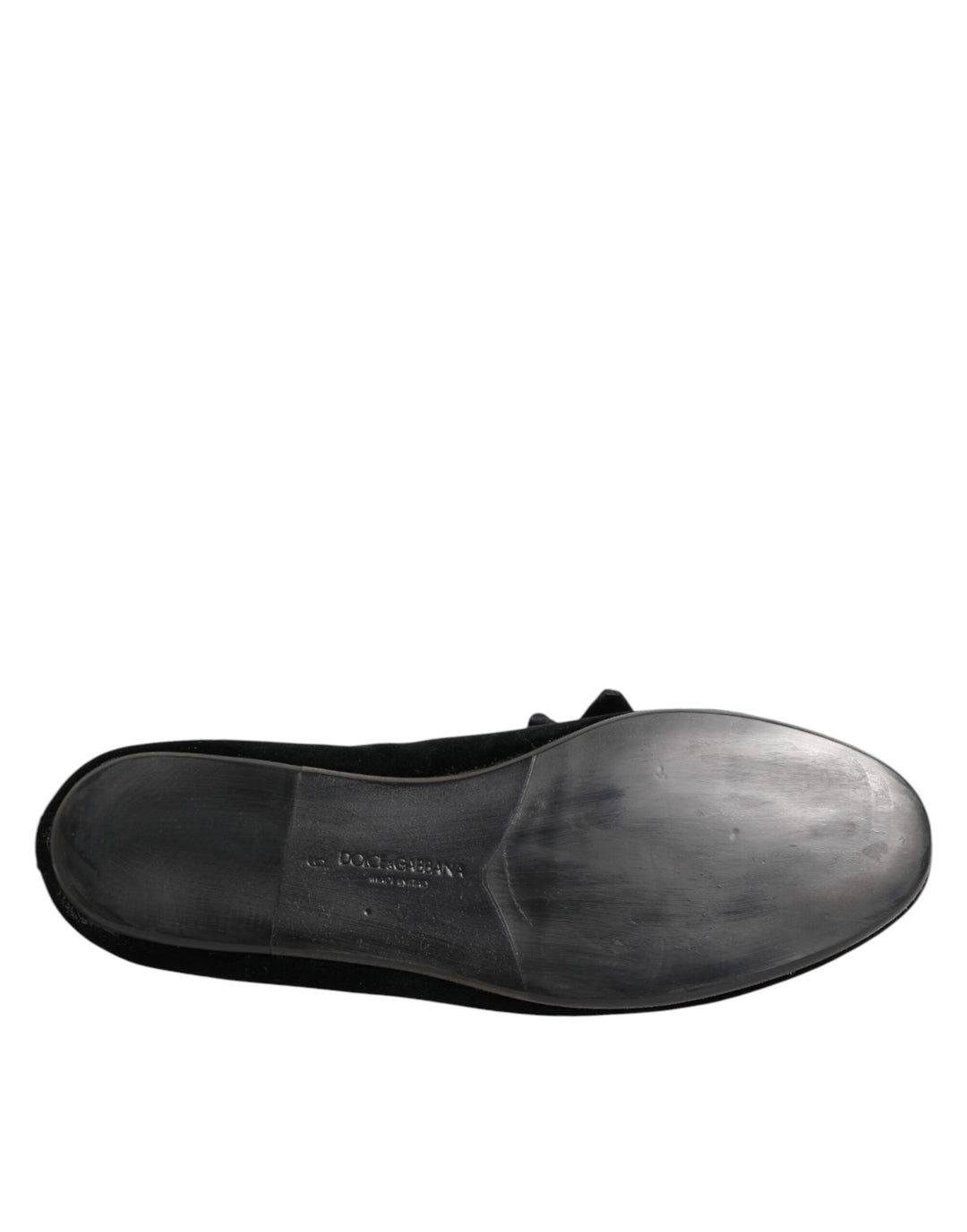 Dolce & Gabbana Black Suede Cotton Rose Slip On Loafers Shoes