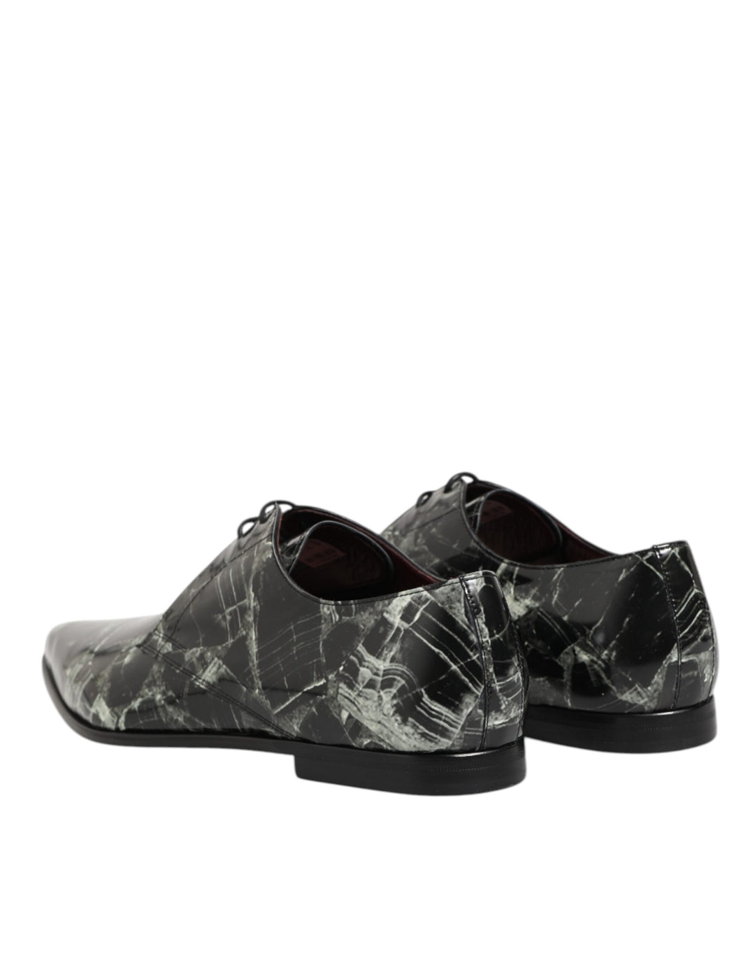 Dolce & Gabbana Marbled Pattern Dress Lace Up Derby Shoes