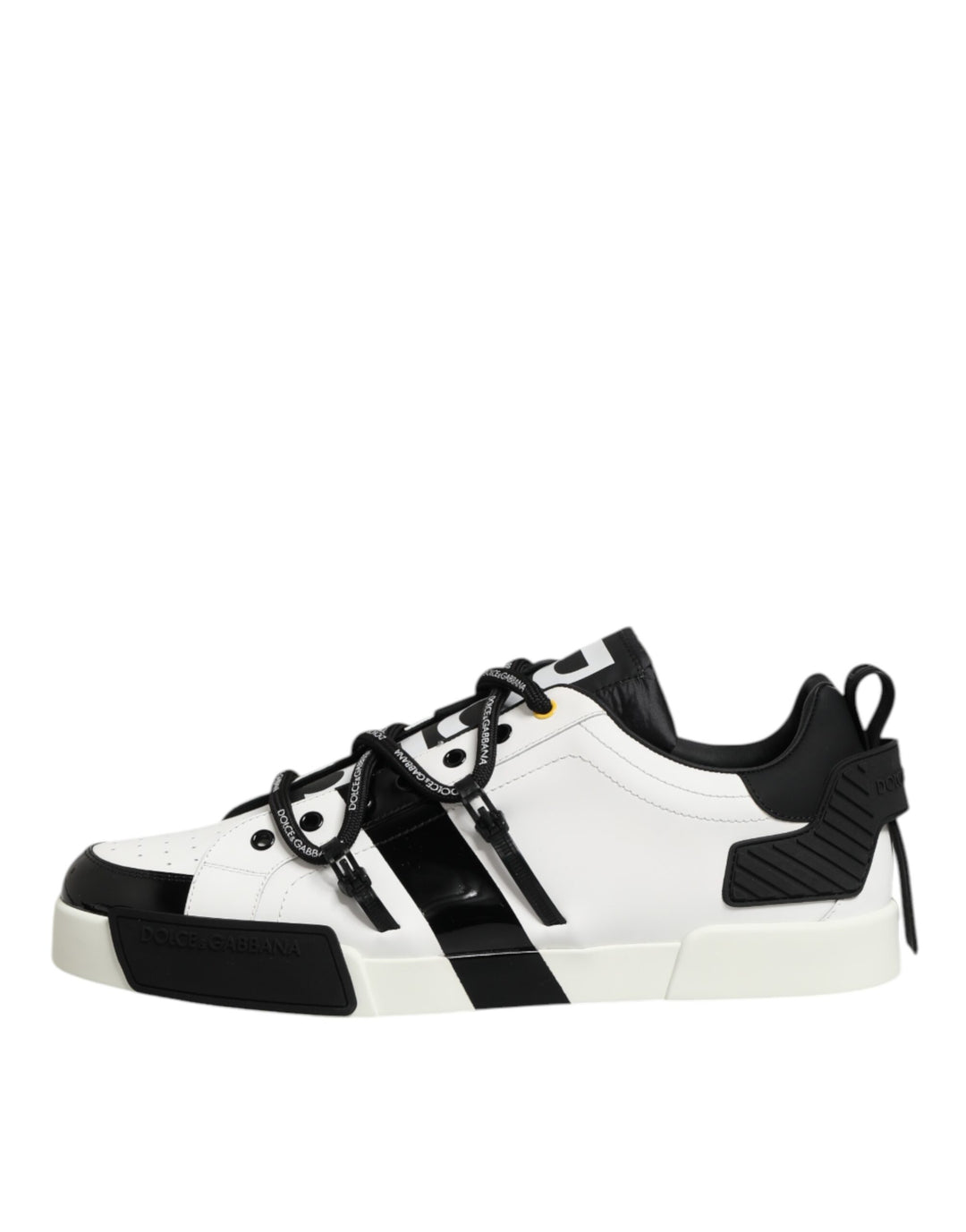Dolce & Gabbana White Leather Logo Portofino Sneakers Shoes