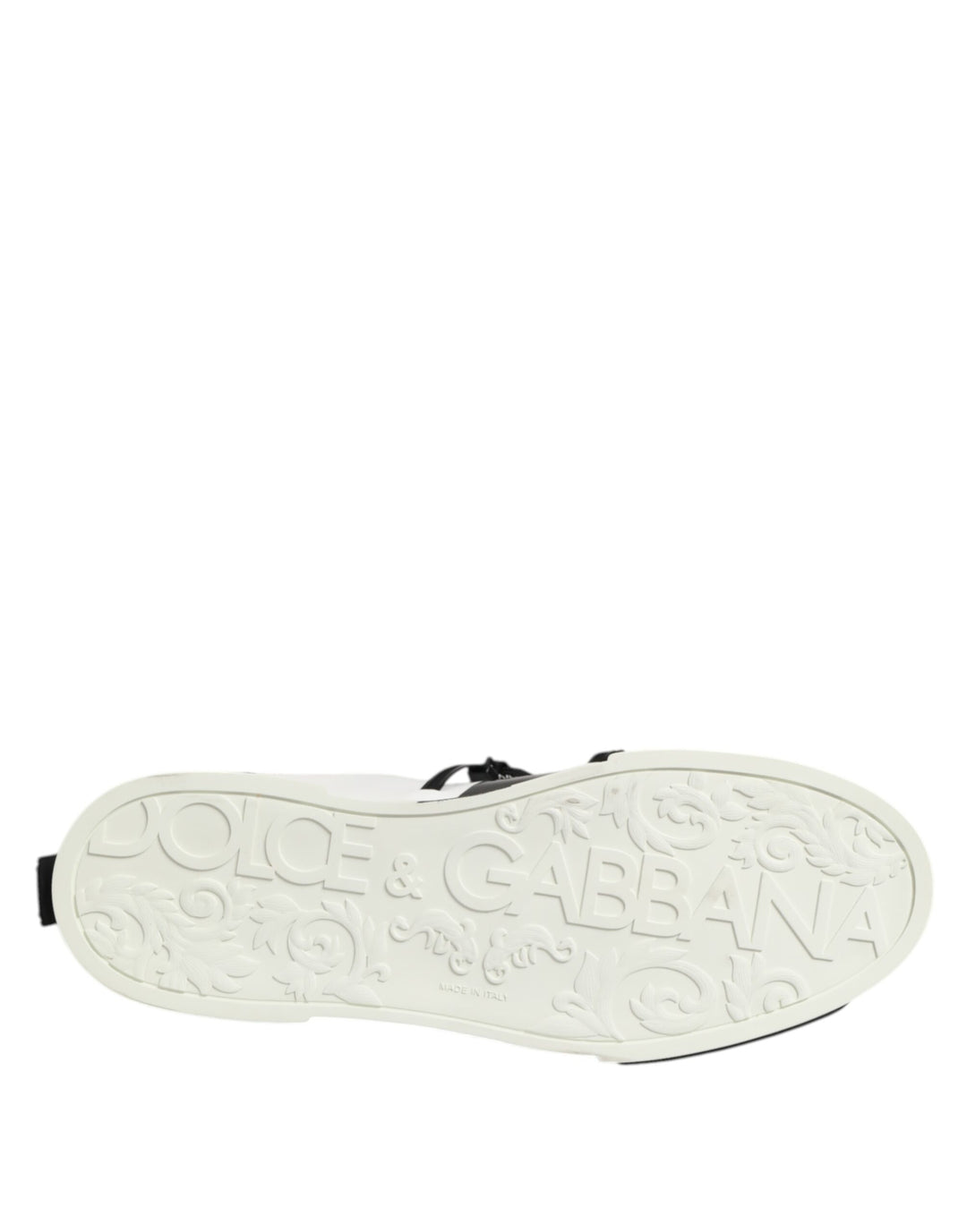 Dolce & Gabbana White Leather Logo Portofino Sneakers Shoes