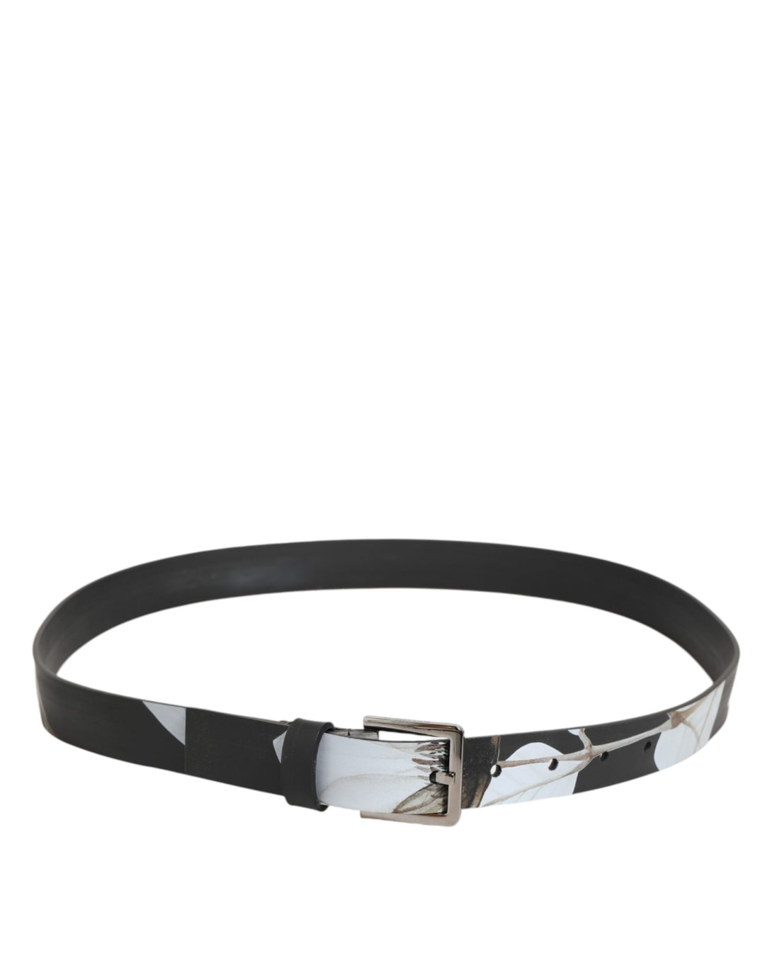 Dolce & Gabbana Multicolor PVC Floral Silver Buckle Men Belt