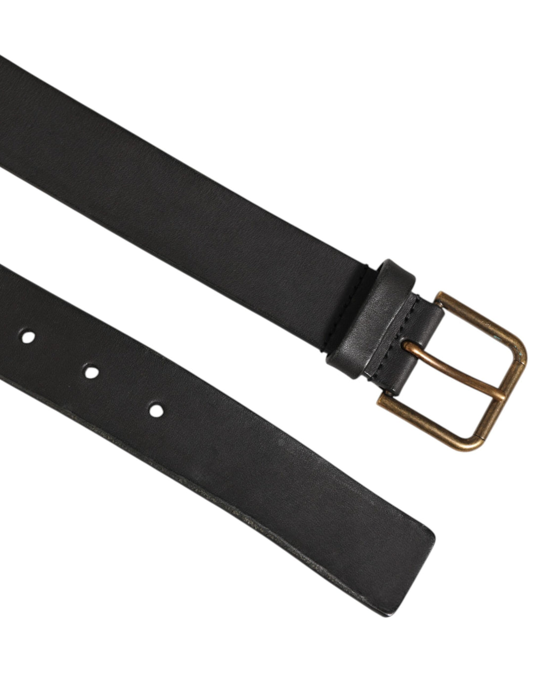 Dolce & Gabbana Black Leather Metal Buckle Classic Men Belt